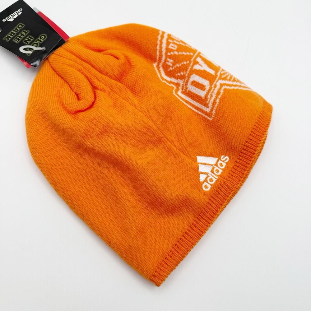 NWT Houston Dynamo Adidas Beanie Hat MLS Soccer Glow in the Dark Orange - Picture 3 of 5
